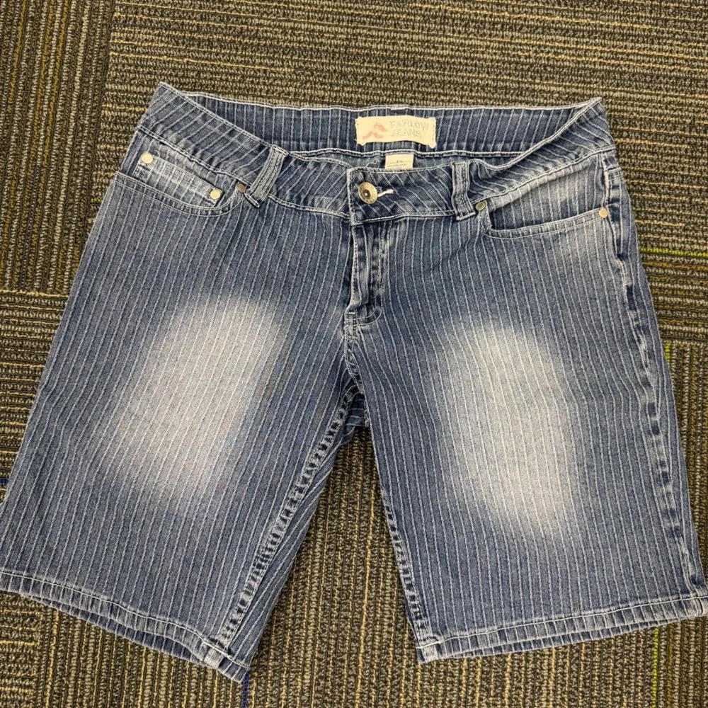 Farlow Jeans Denim Shorts Womens 13 Blue Excellent‎ Pinstripe Y2K Bermuda Faded